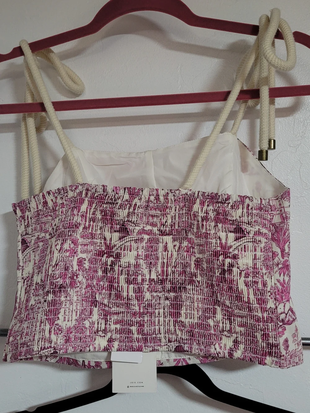 Joie Pink Toile Two-Piece Skirt Set with Smocked Waist